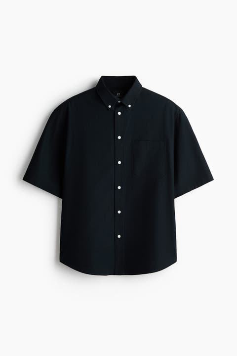 Relaxed Fit Short-sleeved Oxford Shirt