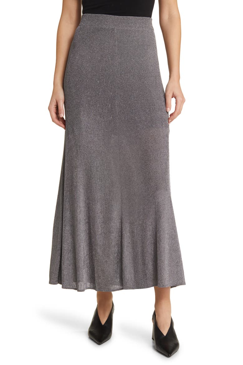 Flare Maxi Sweater Skirt, Main, color, GREY DARK