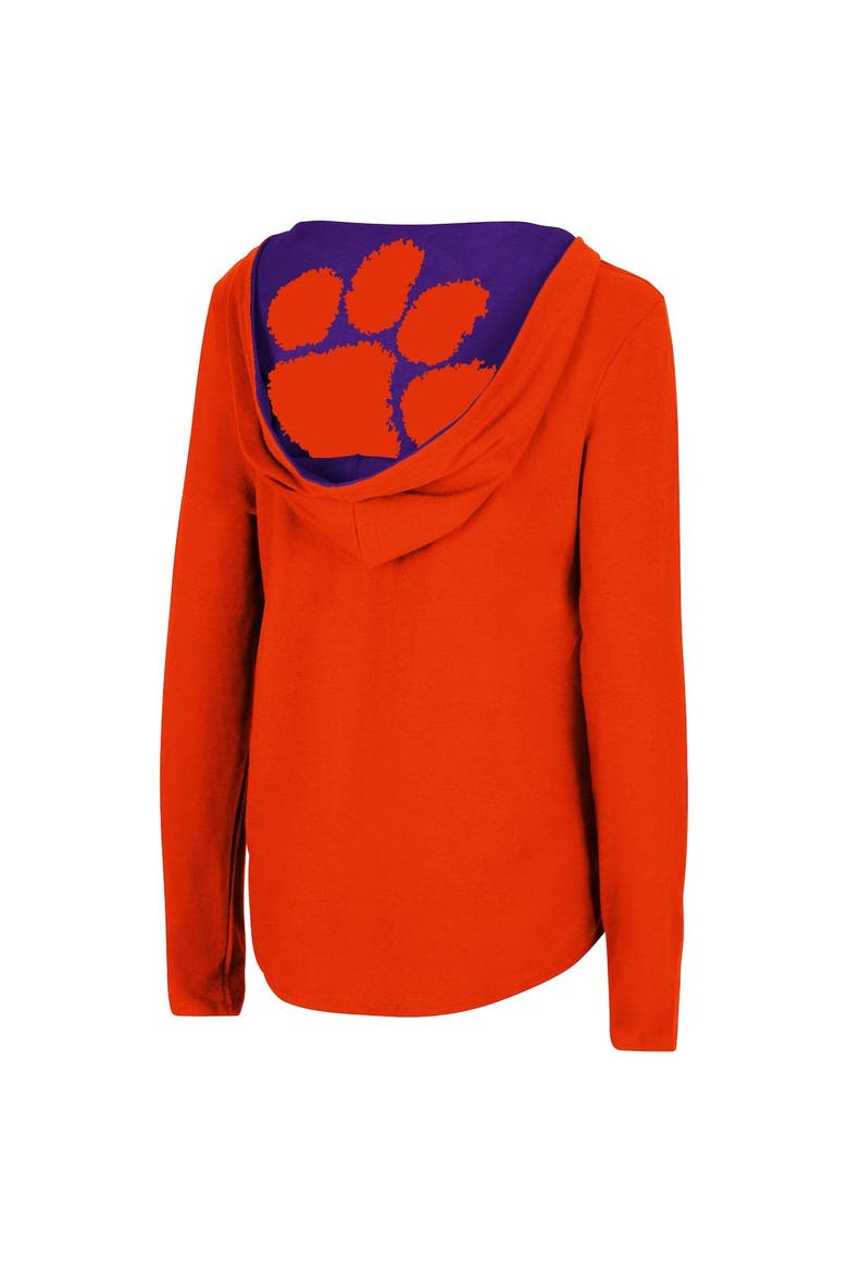 Women's Colosseum Orange Clemson Tigers Catalina Hoodie Long Sleeve T-Shirt, Alternate, color, Orange