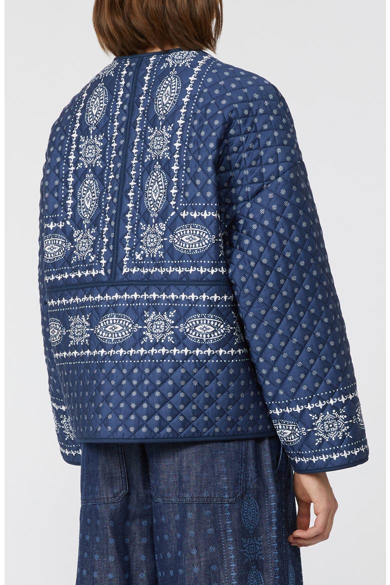 Jader Bandana Print Quilted Cotton Jacket, Alternate, color, NAVY