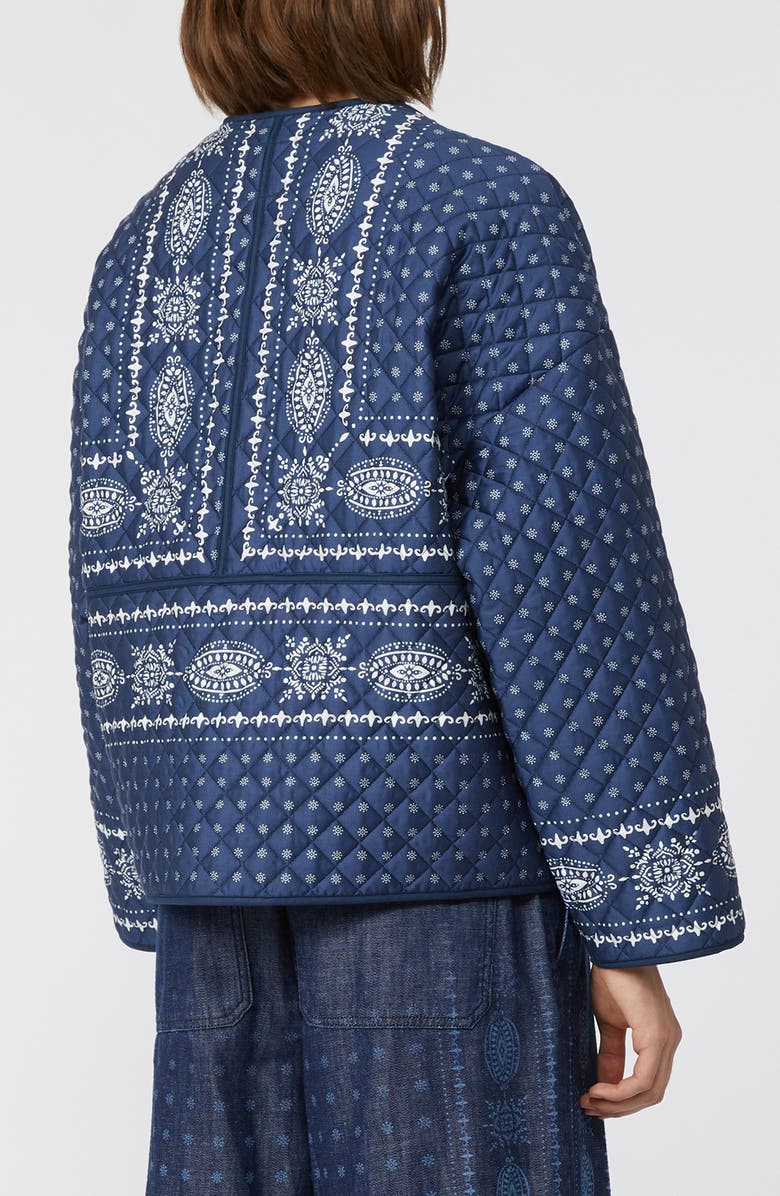 Weekend Max Mara Jader Bandana Print Quilted Cotton Jacket, Alternate, color, Navy