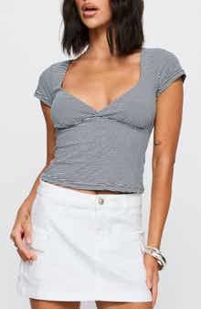 Princess Polly Eight Hours Sleep Stripe Knit Top