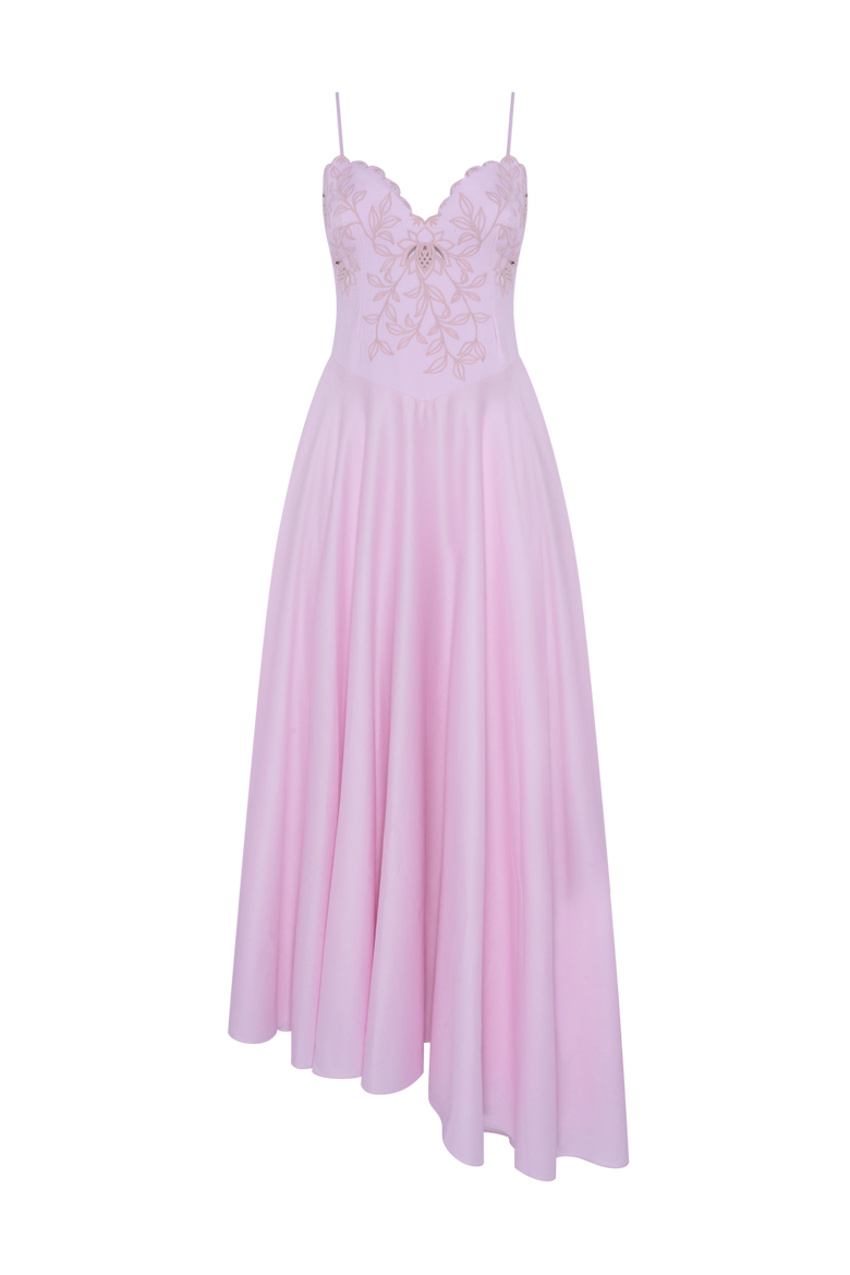 Tricoline Lotus Maxi Dress, Main, color, LIGHT PINK