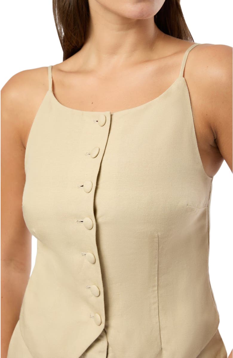 Onia Air Linen High Neck Top, Alternate, color, Jute