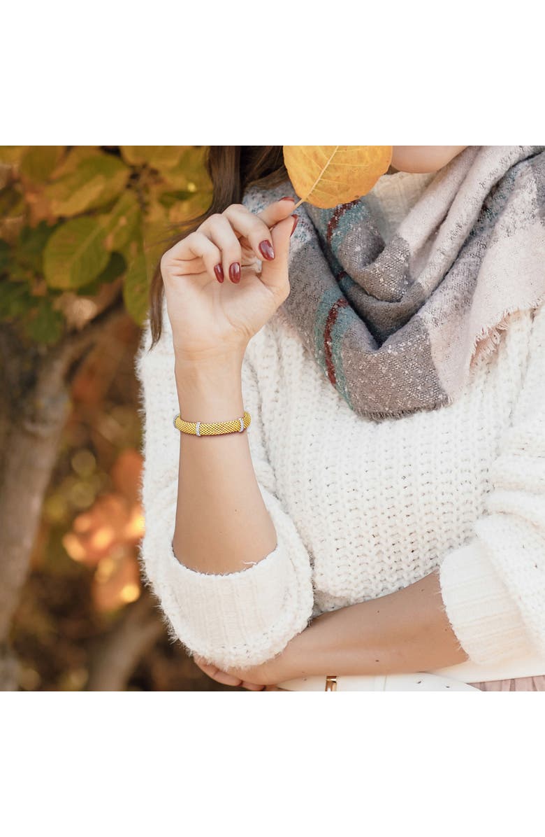 Julianna B. Cubic Zirconia Popcorn Bangle Two-Tone Silver, Alternate, color, Yellow-Plated