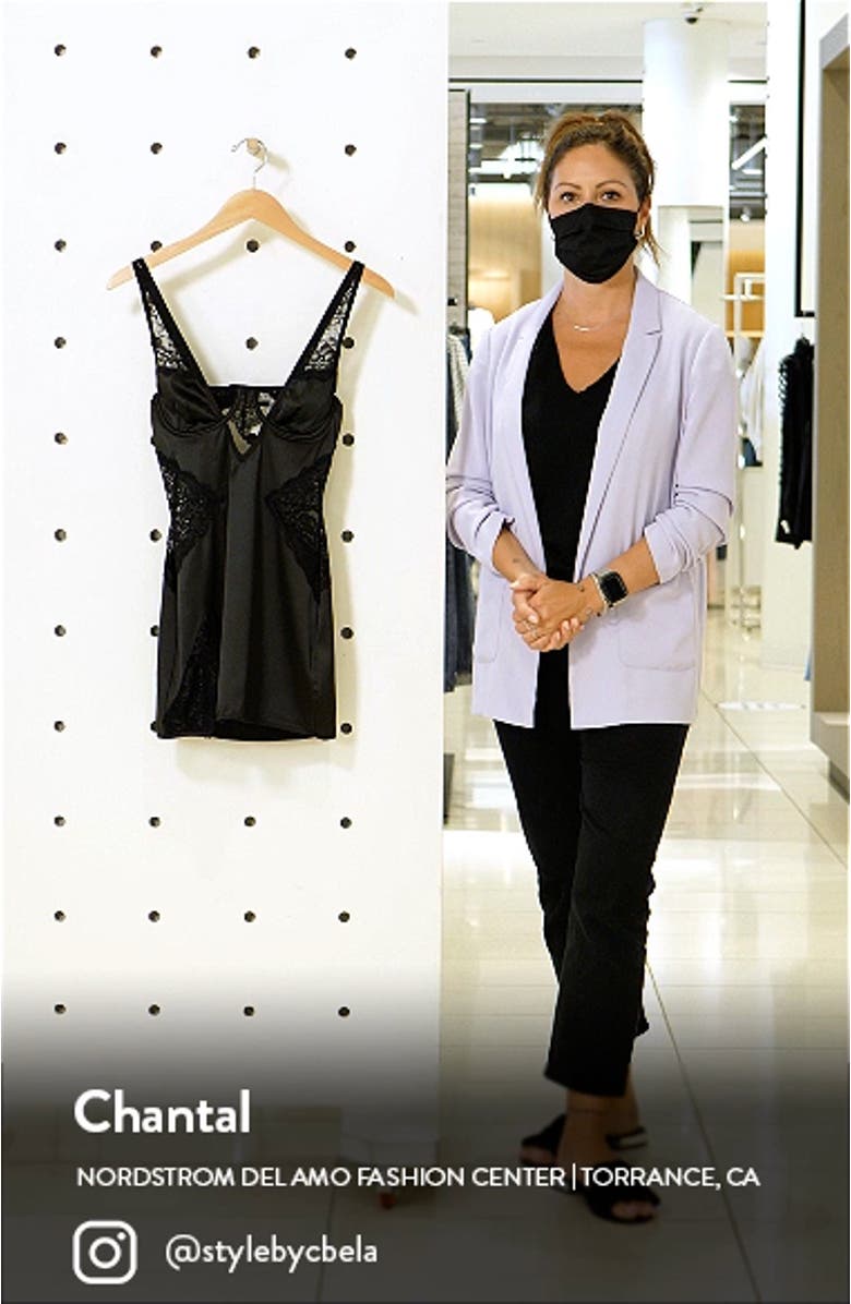 Plunge Neck Underwire Chemise with Lace Inset, sales video thumbnail