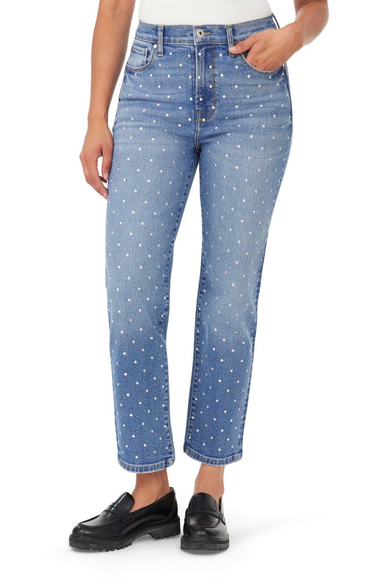 Ella Studded Ankle Straight Leg Jeans, Main, color, PIPPA