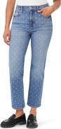 Kensie Ella Studded Ankle Straight Leg Jeans