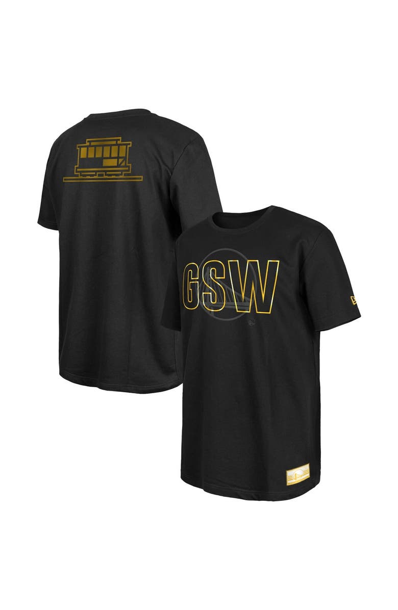 New Era Men's New Era Black Golden State Warriors 2023/24 City Edition Elite Pack T-Shirt, Main, color, 