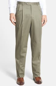 Berle Pleated Classic Fit Cotton Dress Pants