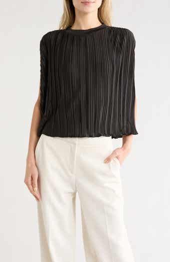 Olivia Sleeveless Pleated Cape Top