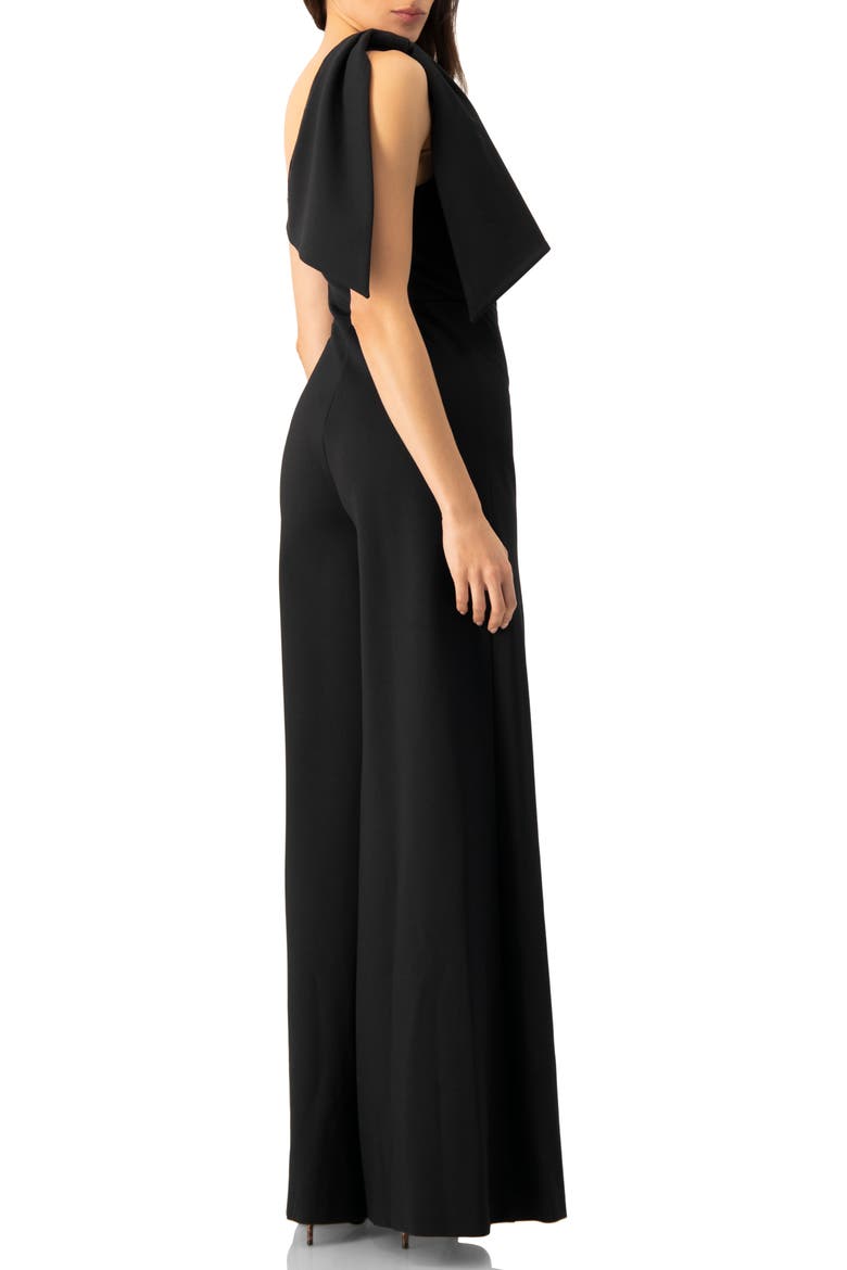 One-Shoulder Wide-Leg Jumpsuit, Alternate, color, Black
