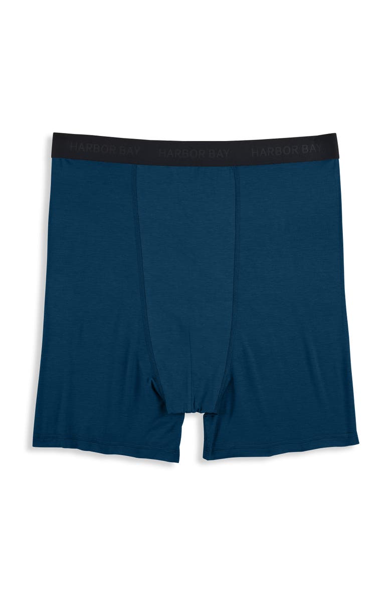Harbor Bay by DXL Big & Tall Modal 4 Inch Stretch Boxer Briefs, Main, color, Sailor Blue