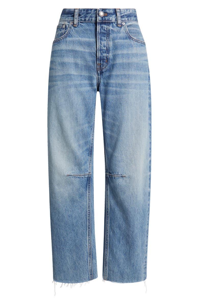 Madewell The Darted Barrel Leg Jeans: Raw Hem Edition, Alternate, color, 