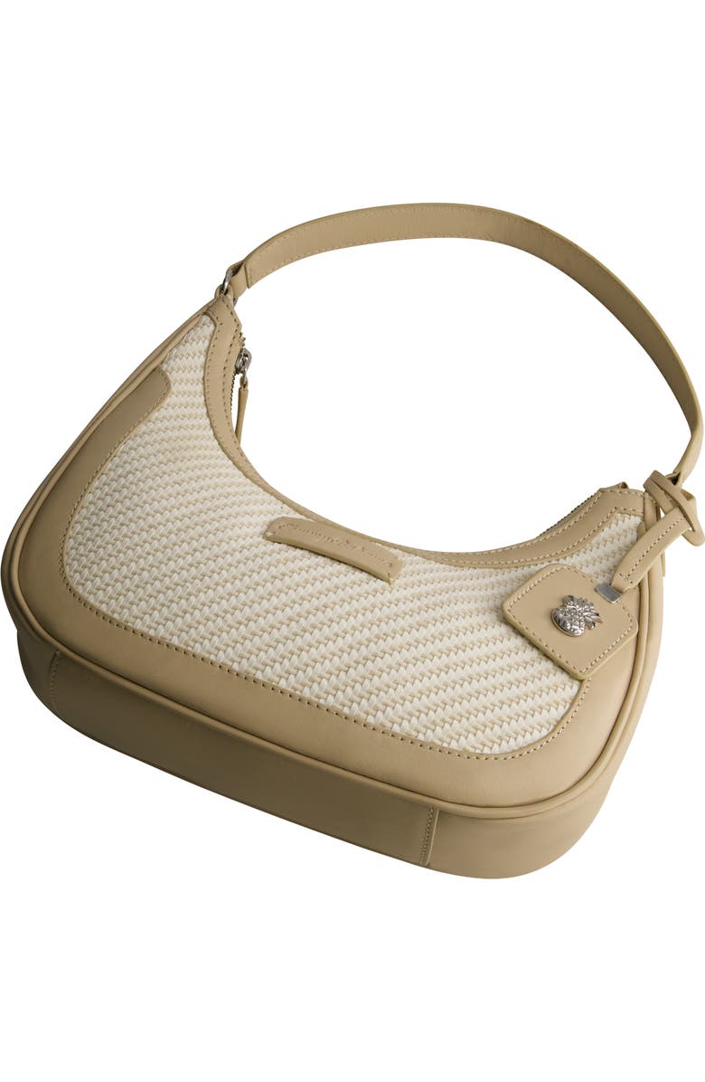 Tommy Bahama Soft Woven Zip-Top Hobo, Alternate, color, Tan/White