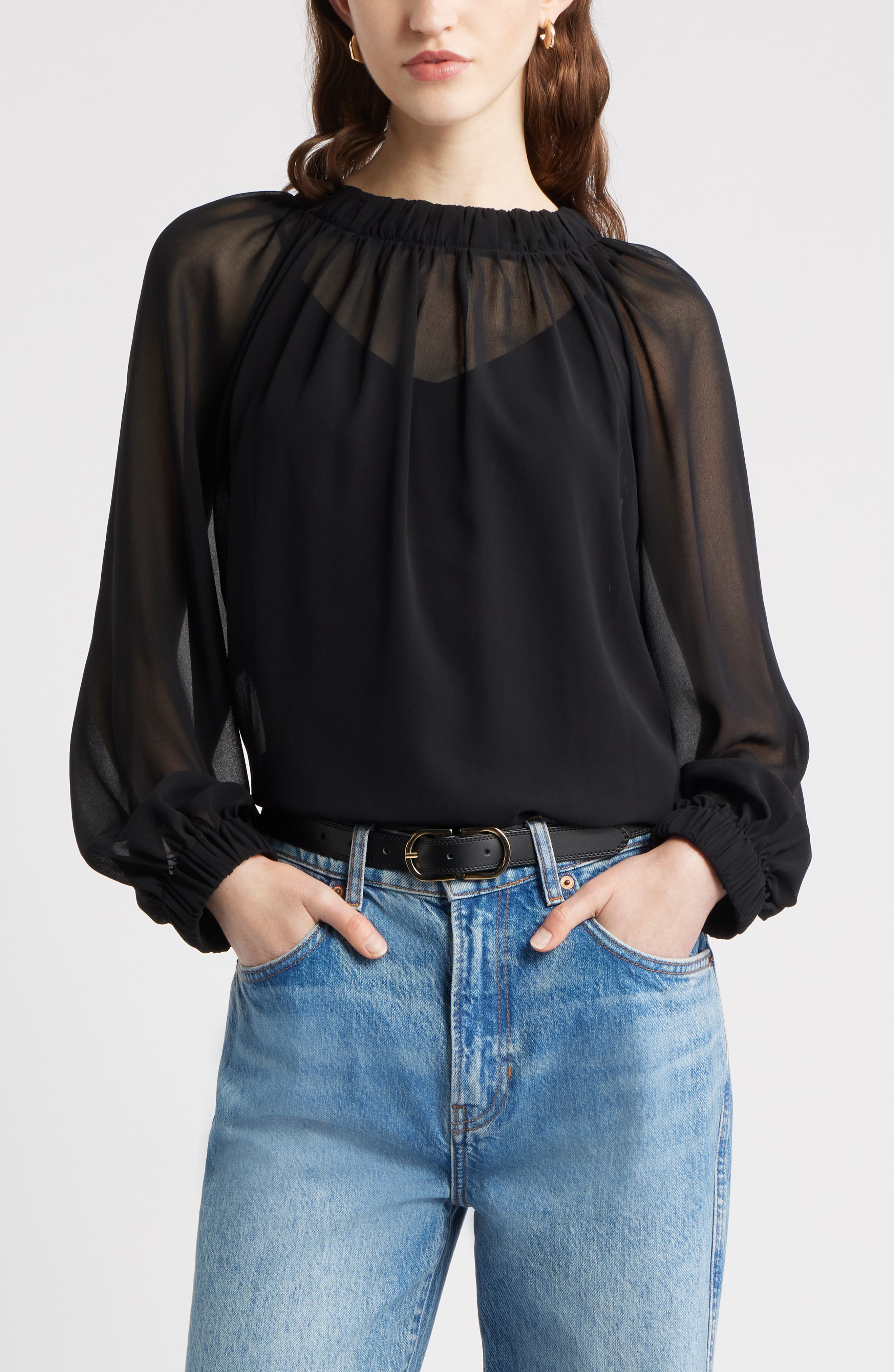 Nordstrom Flowy Chiffon Top
