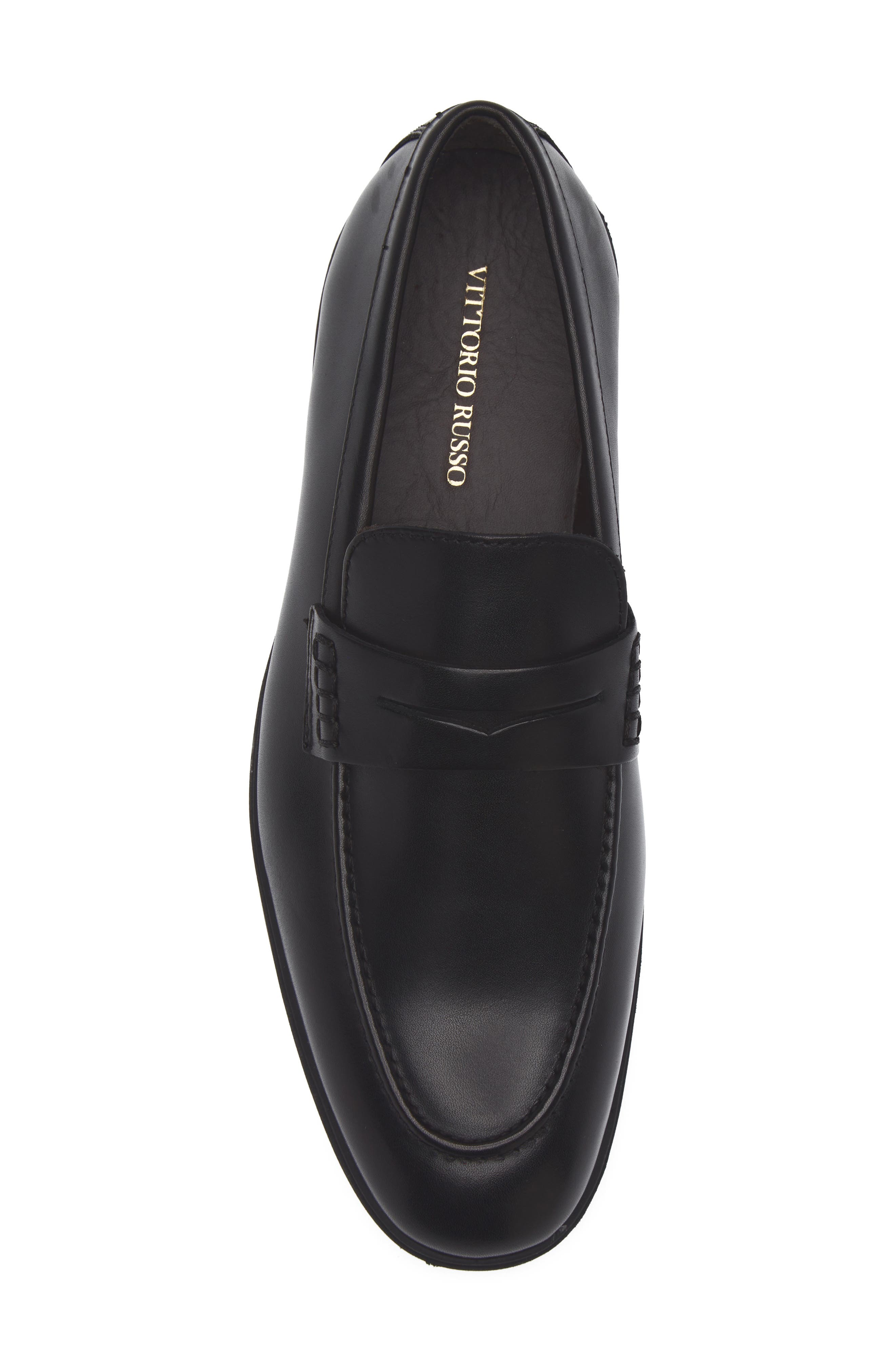VITTORIO RUSSO Jimmy Penny Loafer, Alternate, color, Vit Val Black