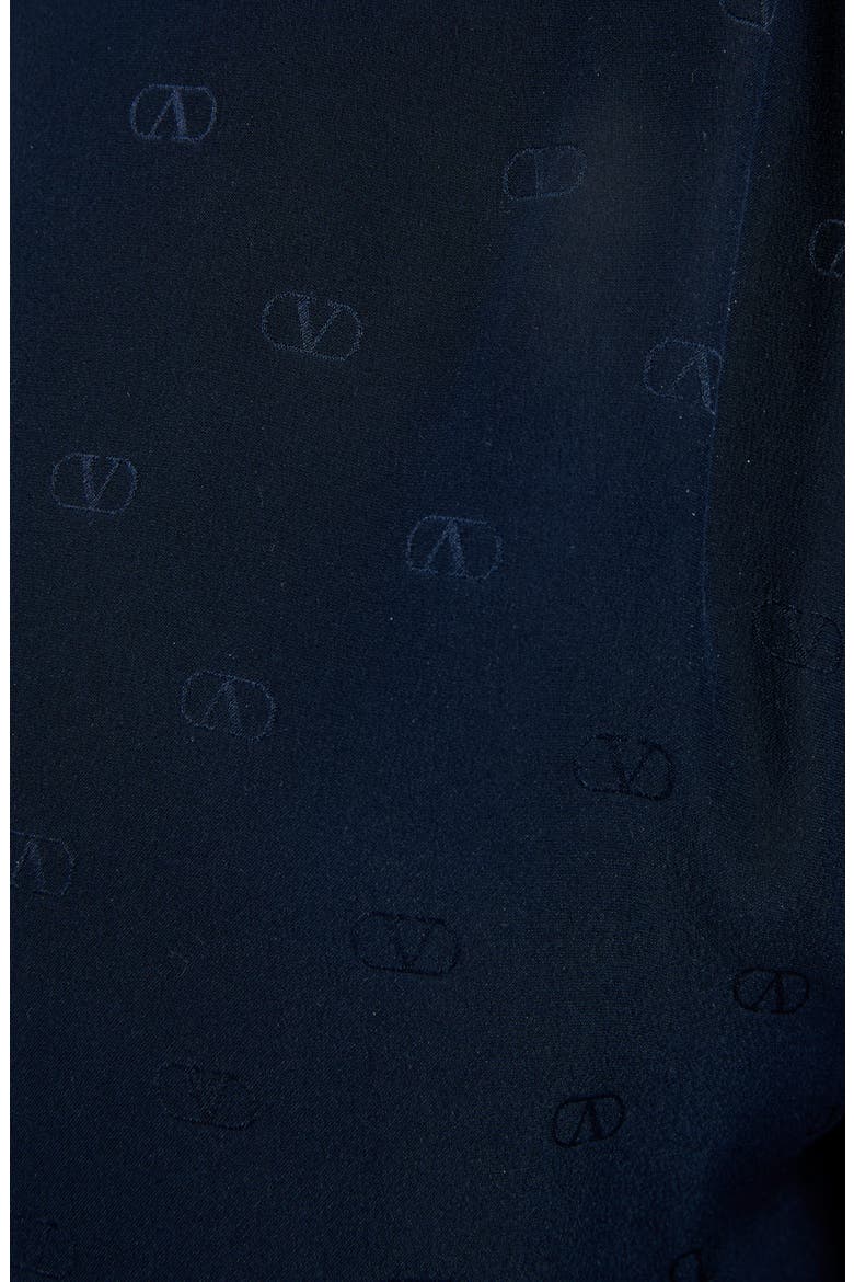 Logo Jacquard Silk Satin Wide Leg Pants, Alternate, color, 598-NAVY