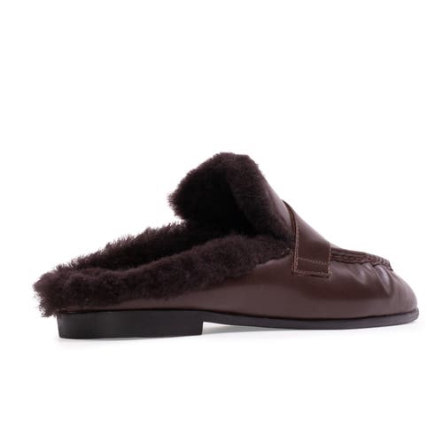 Black Suede Studio Theo Backless Loafer In Brown