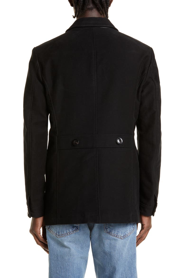 Cotton Moleskin Military Jacket, Alternate, color, BLACK