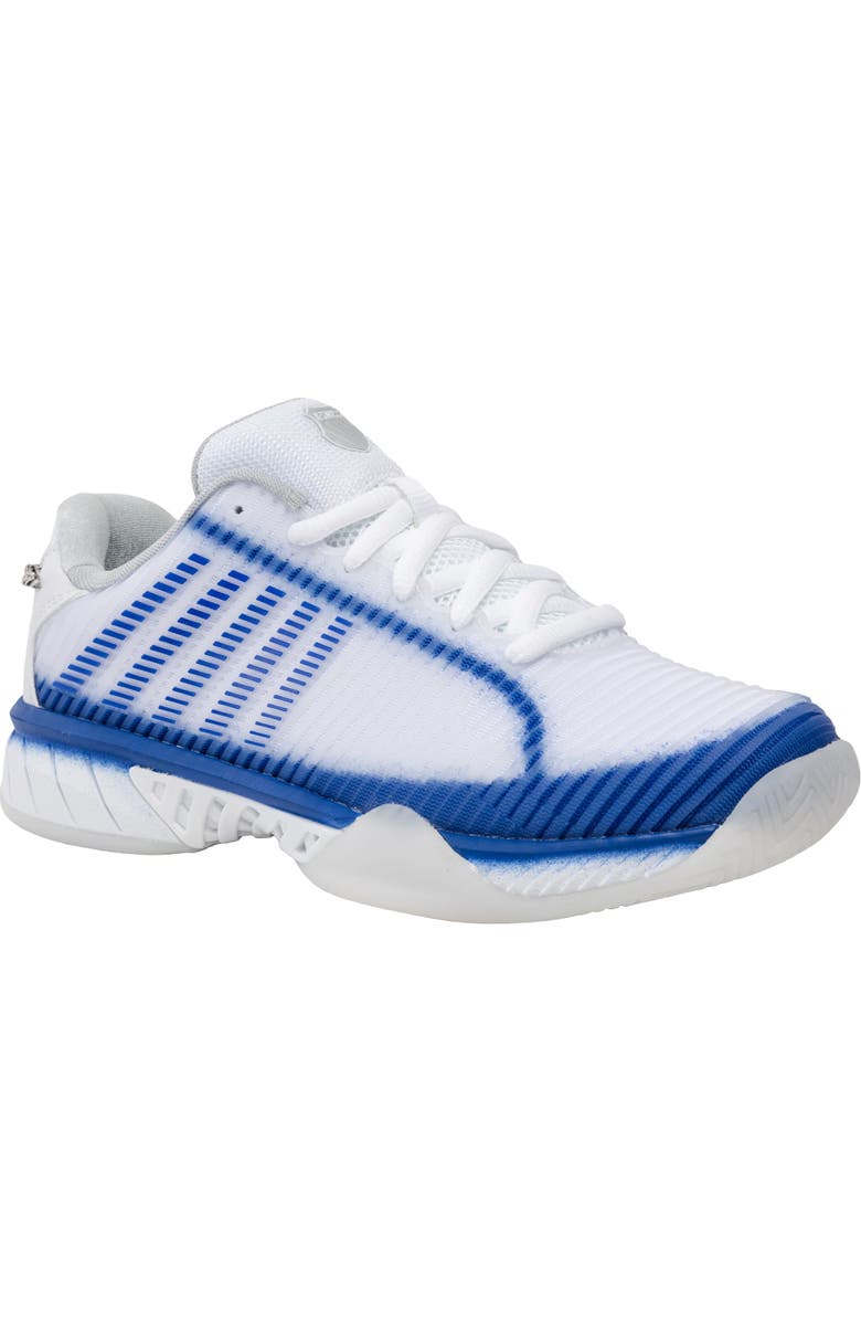 K-Swiss x Lucky In Love Hypercourt Express 2 Womens Tennis Shoes, Main, color, White/Electric Blue/Silver