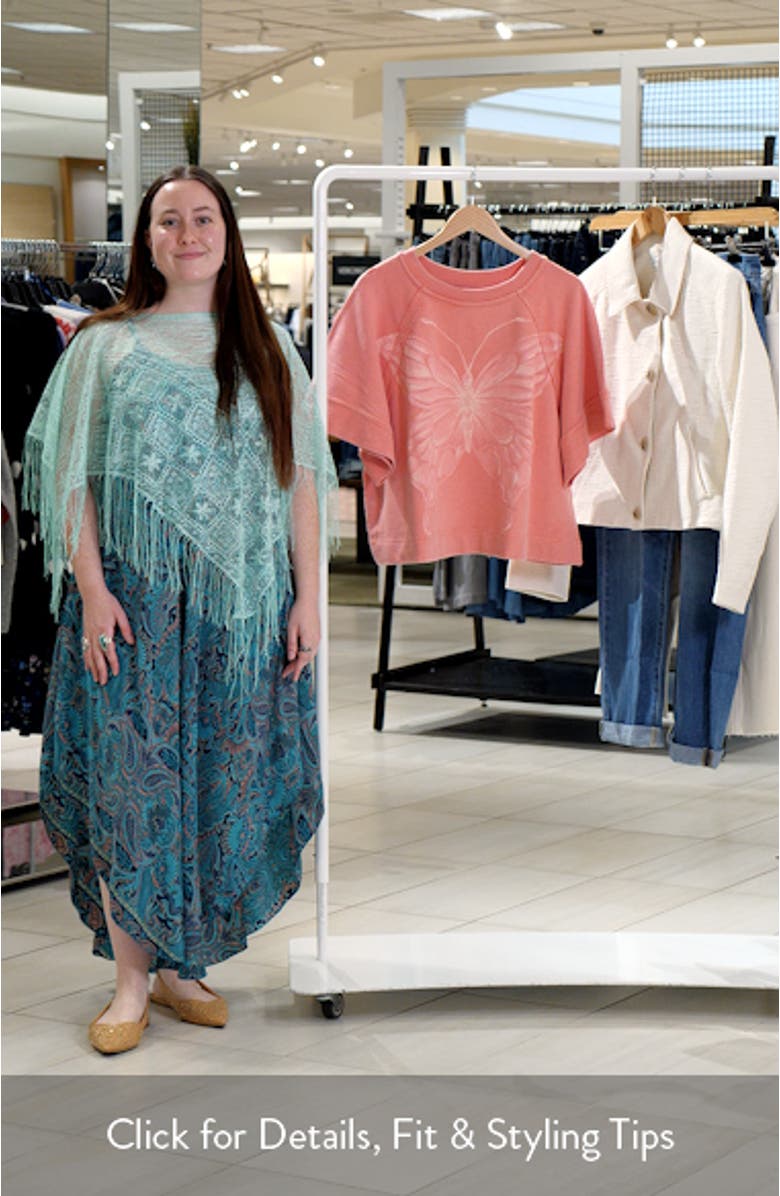 Dahlia Butterfly Graphic Print Top, sales video thumbnail