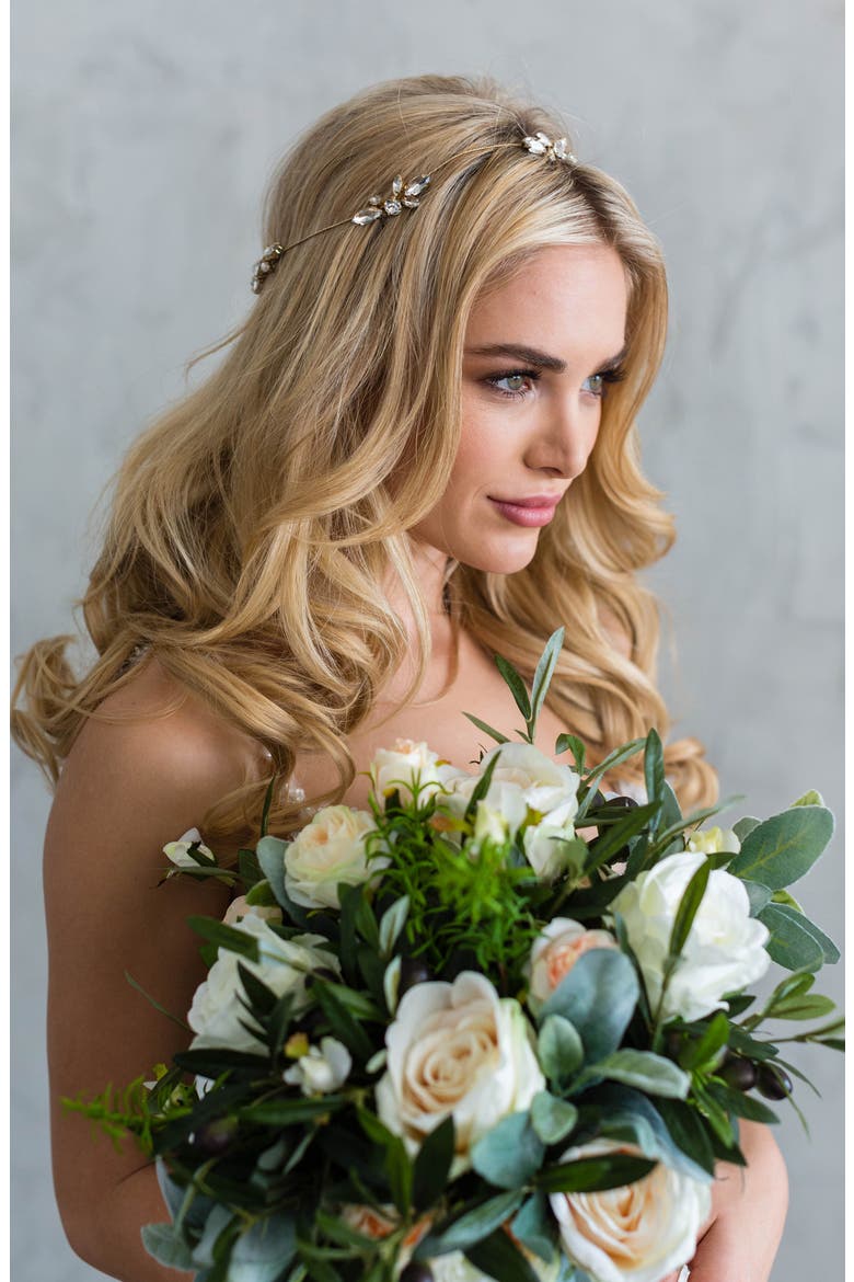 Aubree Crystal Halo Band, Alternate, color, SILVER
