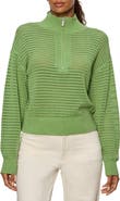 Sanctuary Open Stitch Half-Zip Cotton Blend Sweater