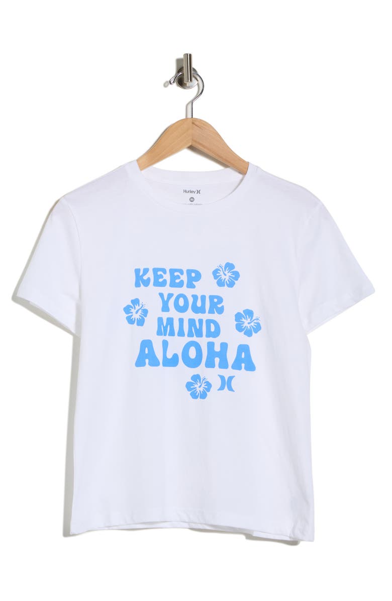 Hurley Aloha Classic Cotton Graphic T-Shirt, Main, color, White