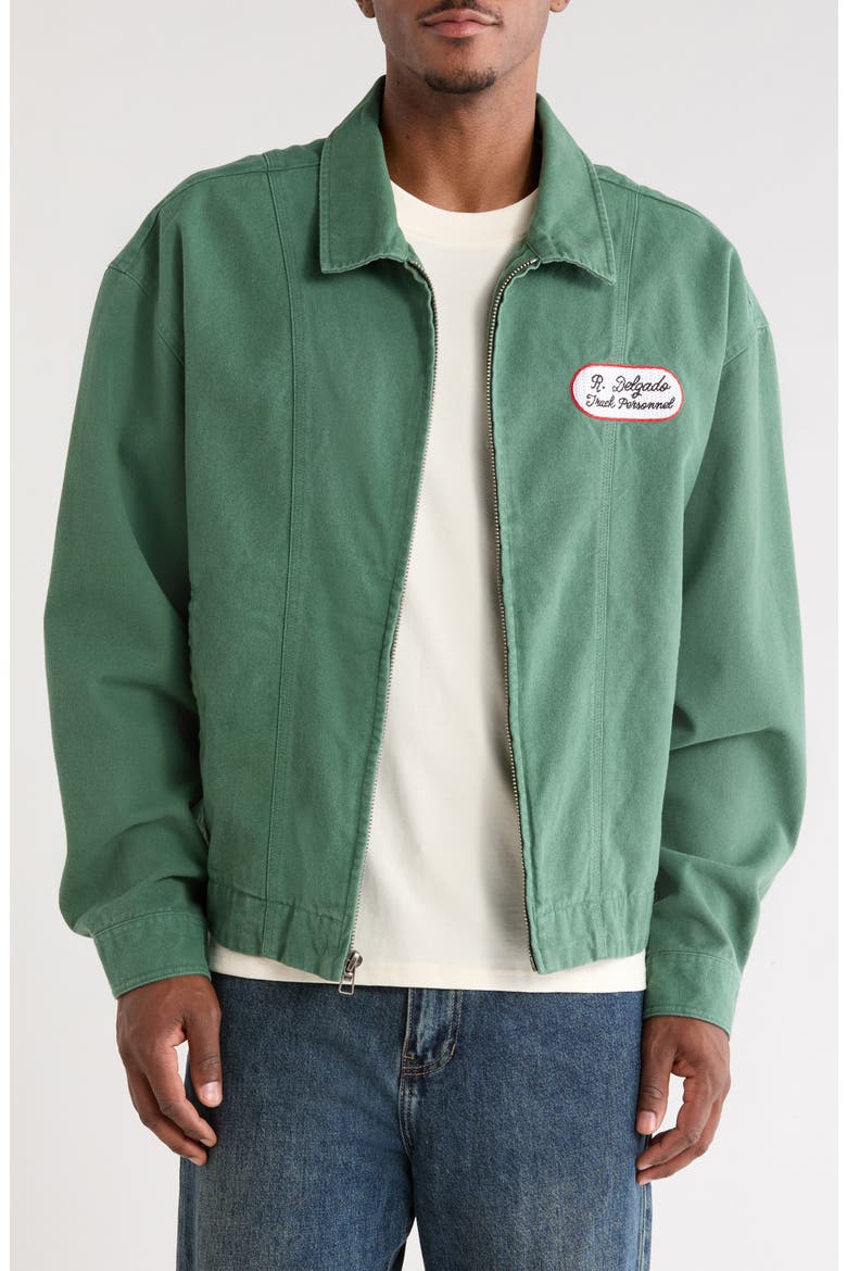 Delgado Seams Cotton Jacket, Main, color, GREEN