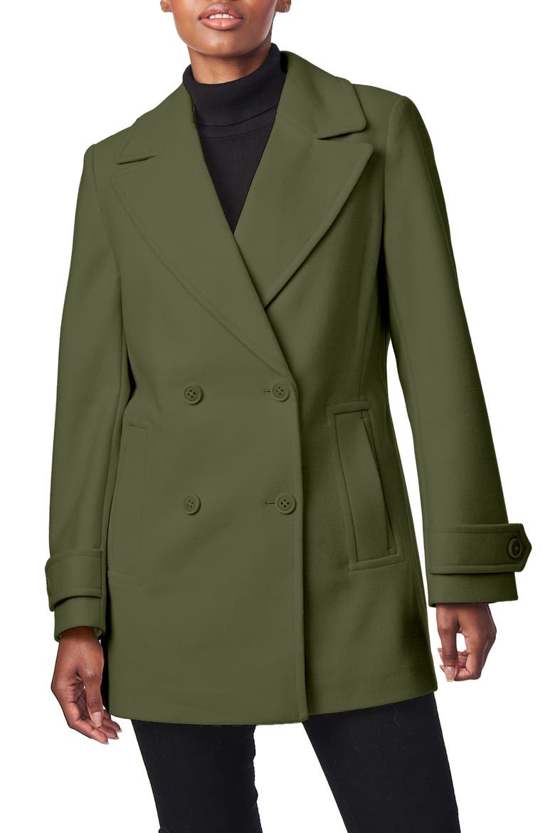 Classic Double Breasted Coat, Main, color, OLIVE