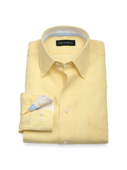 Paul Fredrick Cotton Buttondown Collar Twill Slim Contrast Trim Button Cuff Long Sleeve Shirt