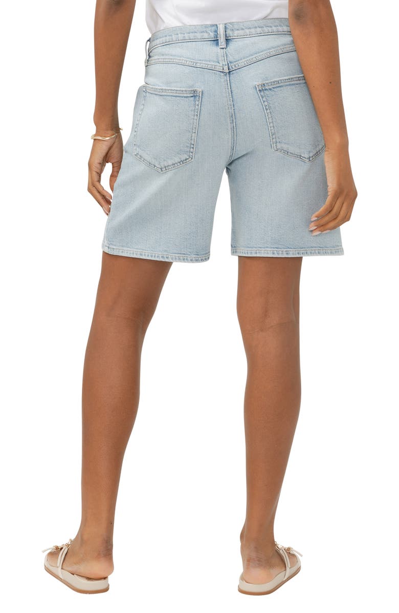 Silver Jeans Co. Be Easy Drawstring High Waist Long Denim Shorts, Alternate, color, Indigo