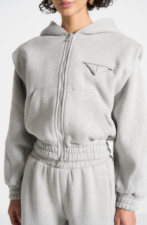 Louna Wide Shoulder Zip Through Hoodie