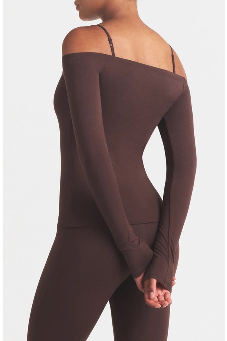 Smooth Layers Off the Shoulder Top, Alternate, color, COCOA