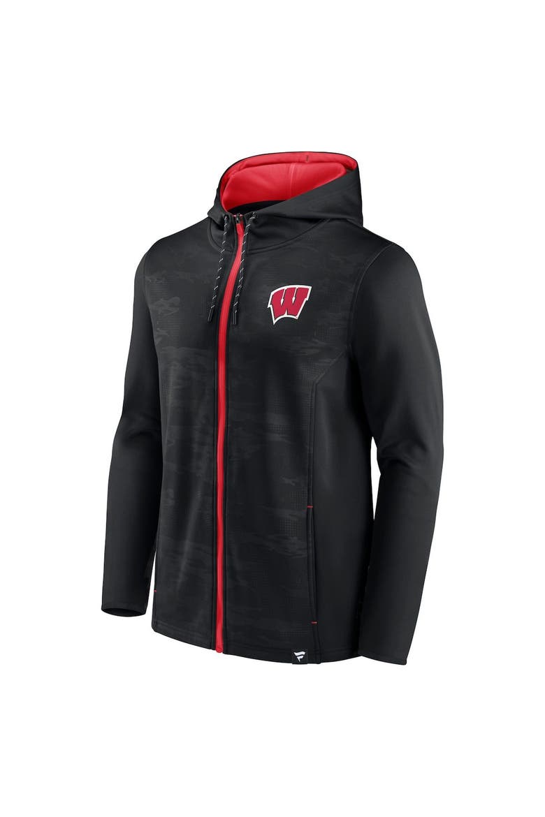Men's Fanatics Branded Black Wisconsin Badgers Ball Carrier Full-Zip Hoodie, Alternate, color, Black