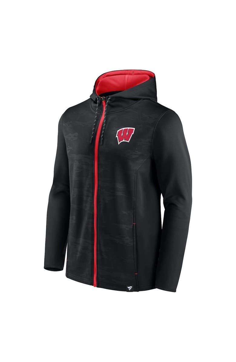 FANATICS Men's Fanatics Branded Black Wisconsin Badgers Ball Carrier Full-Zip Hoodie, Alternate, color, Black