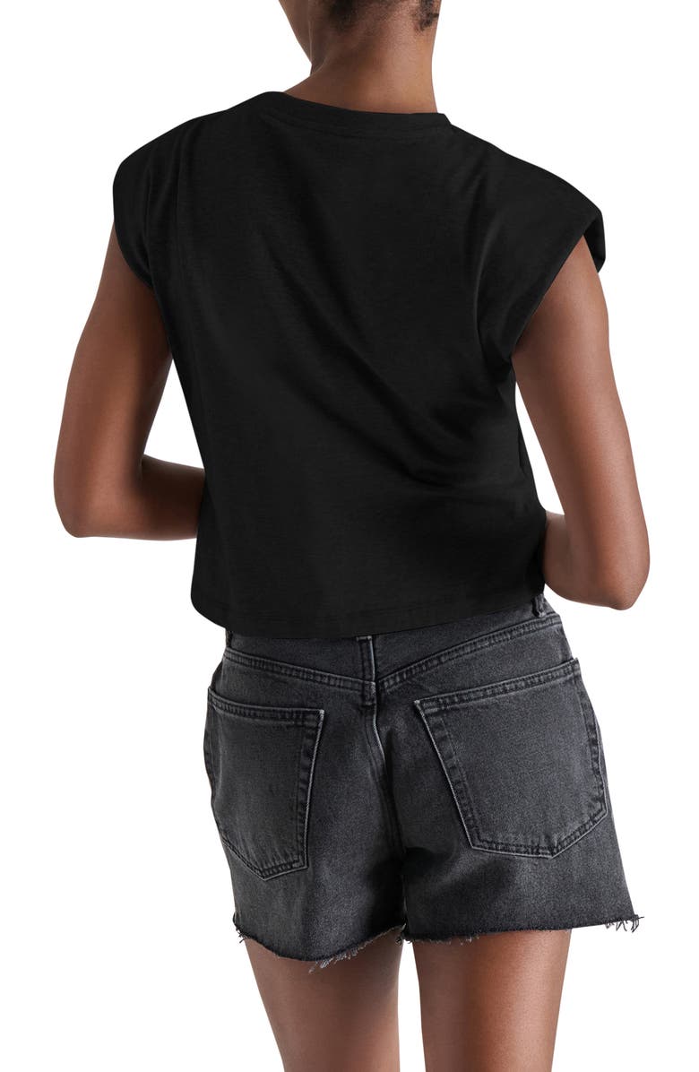 Steve Madden Draped Shoulder Pad T-Shirt, Alternate, color,