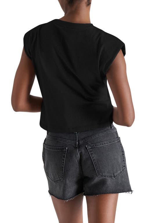 Steve Madden Draped Shoulder Pad T-shirt
