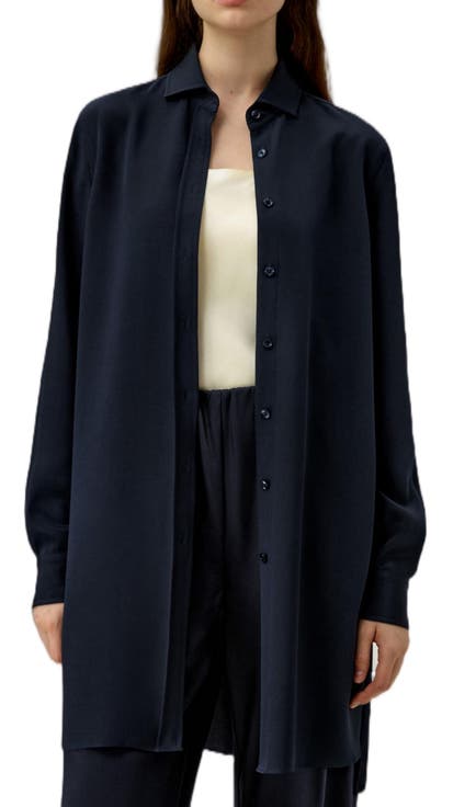 Classic Longline Silk Shirt