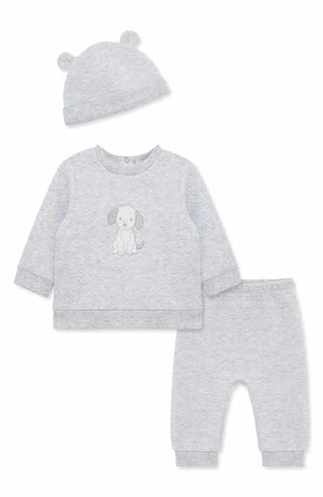 Kids' Puppy 3-Piece Quilted Sweatshirt, Pants & Hat Set
