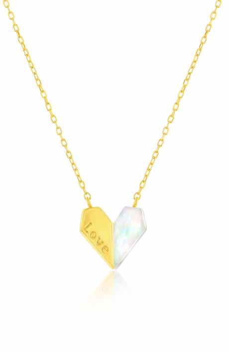 Love Heart Mother of Pearl Pendant Necklace