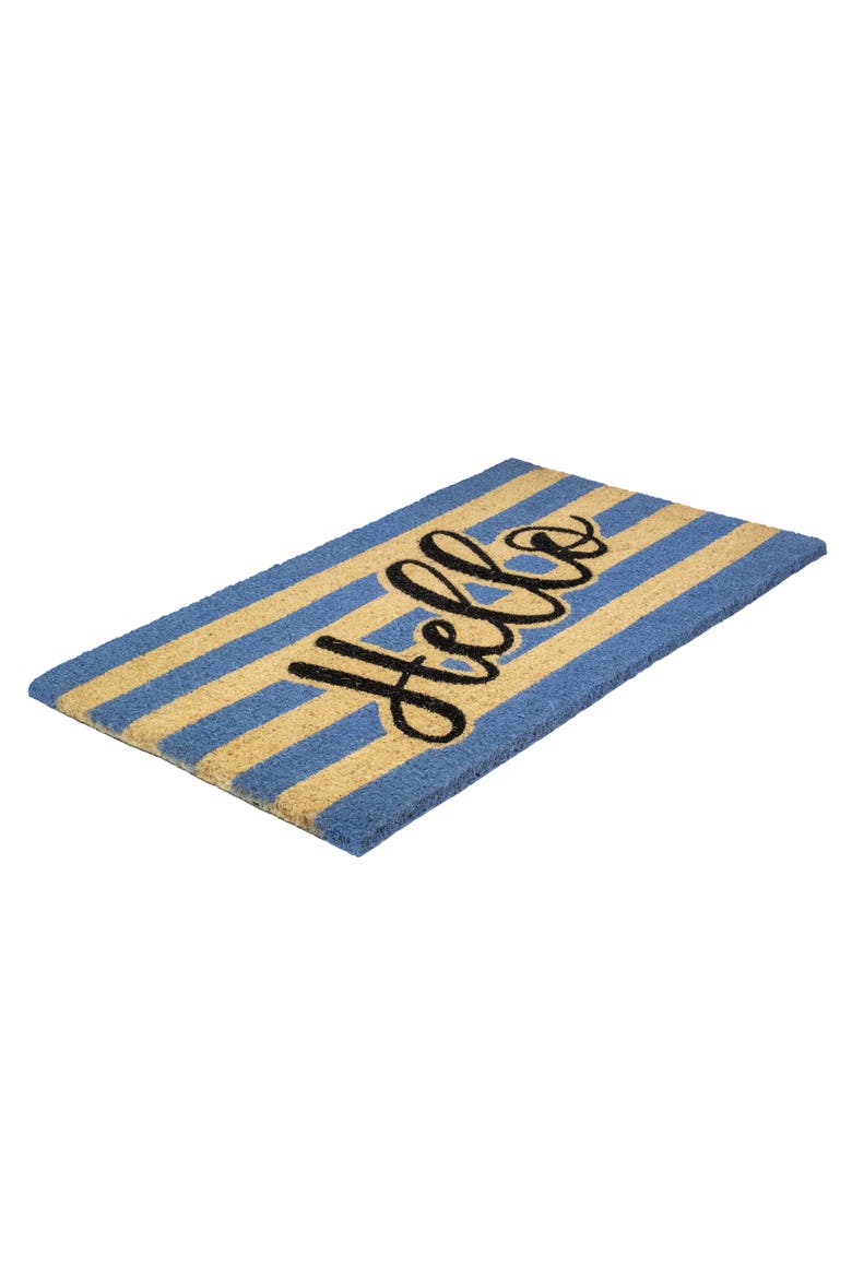 Natural Coir "Hello" Outdoor Rectangular Doormat 18" x 30", Alternate, color, Yellow