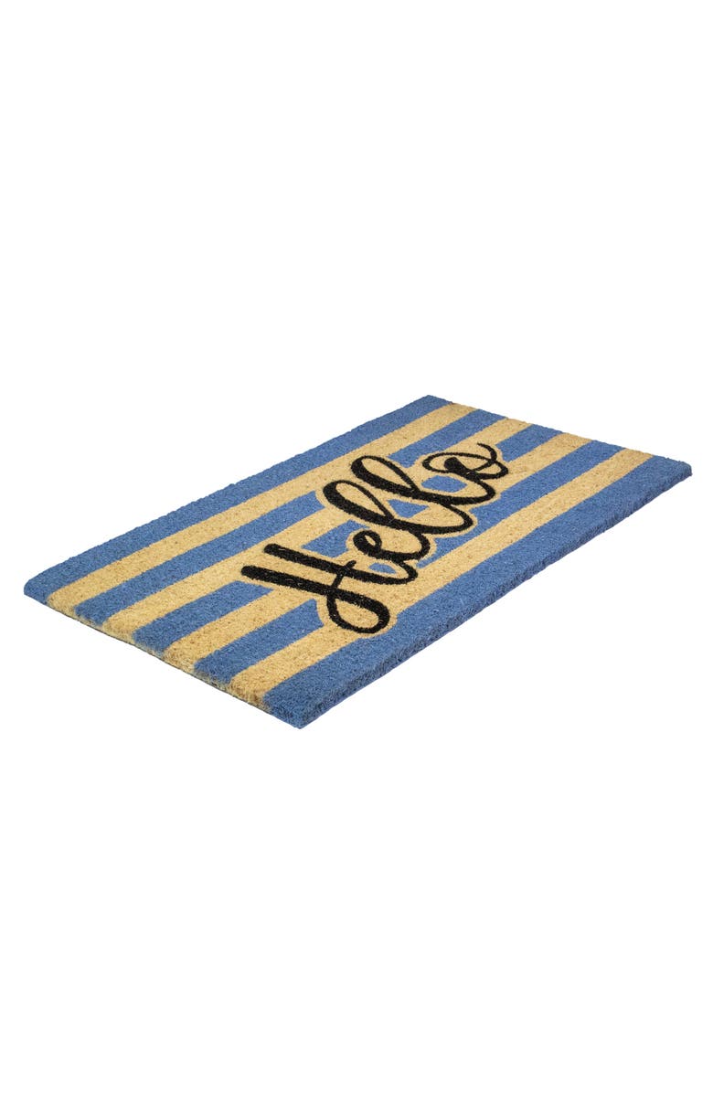 Northlight Natural Coir "Hello" Outdoor Rectangular Doormat 18" x 30", Alternate, color, Yellow