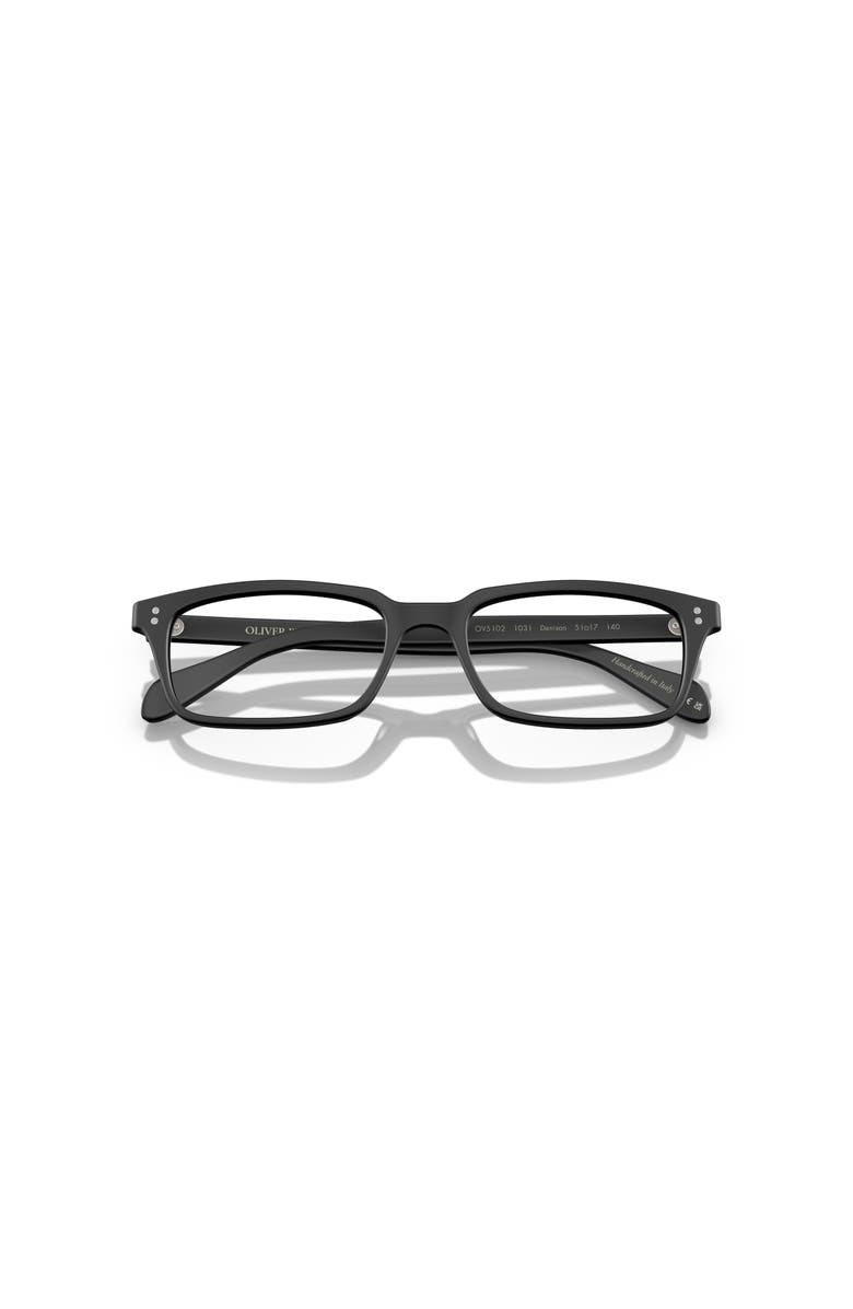 Oliver Peoples 53mm Rectangle optical glasses, Alternate, color, Solid Black