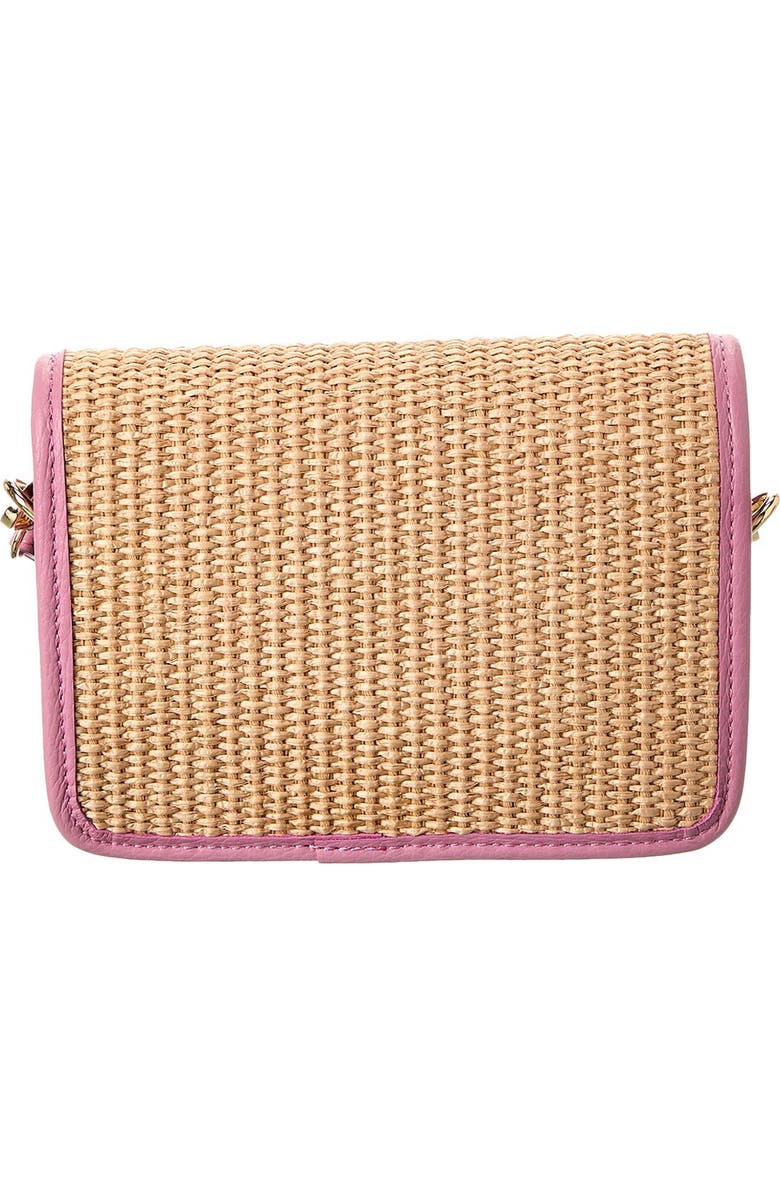 Persaman New York Woven Raffia Crossbody Strap, Alternate, color, Pink