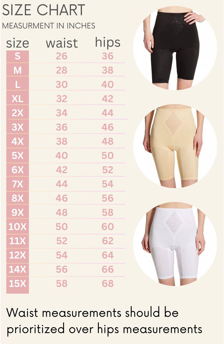 Rago Waistline Thigh Slimmer Tummy Control, Alternate, color, Black