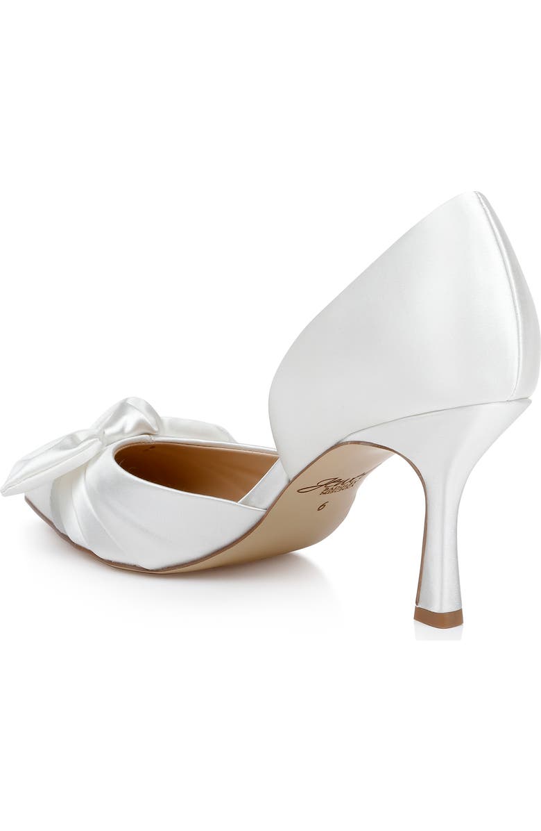 Jewel Badgley Mischka Emelia d'Orsay Pointed Toe Pump, Alternate, color, Ivory Satin