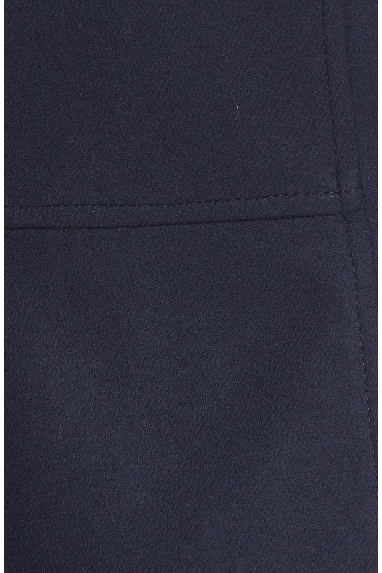 'Aubree' Wool Blend Coat with Detachable Genuine Shearling Trim, Alternate, color, NAVY