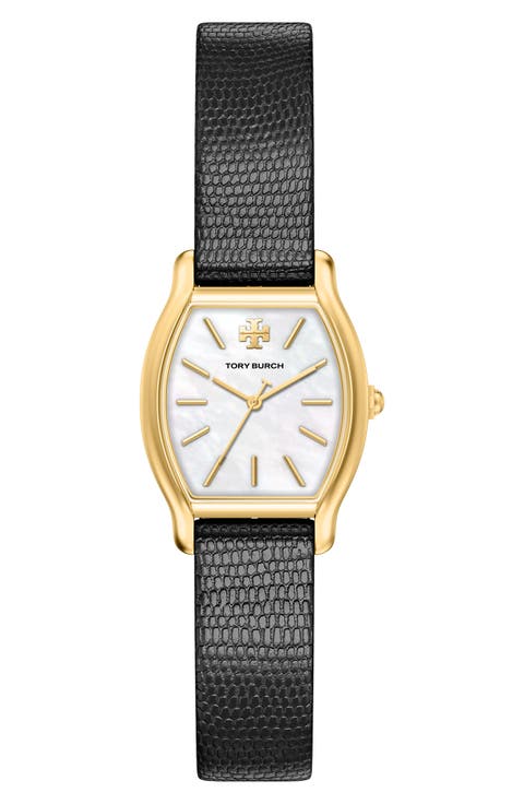 The Small Eleanor Small Curve Leather Strap Watch, 23mm x 31mm